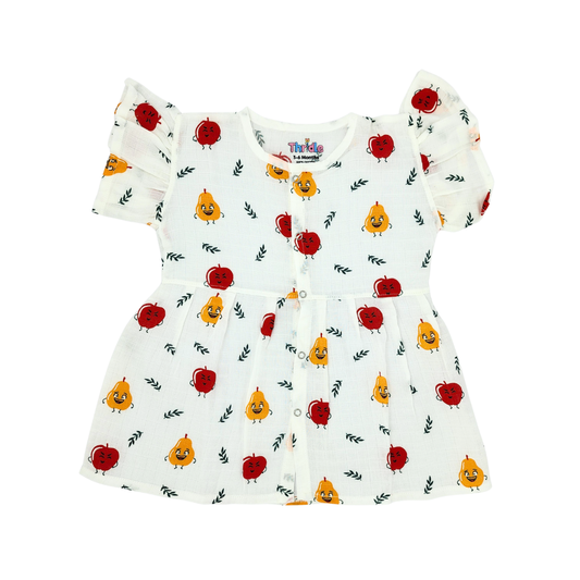 Frill Frock - Premium Muslin Cotton