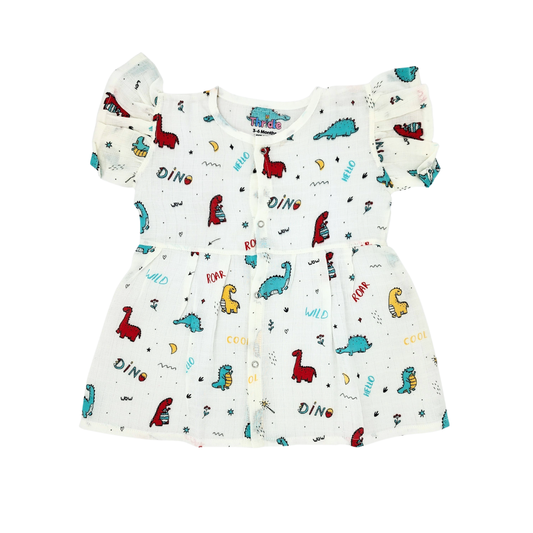 Frill Frock - Premium Muslin Cotton