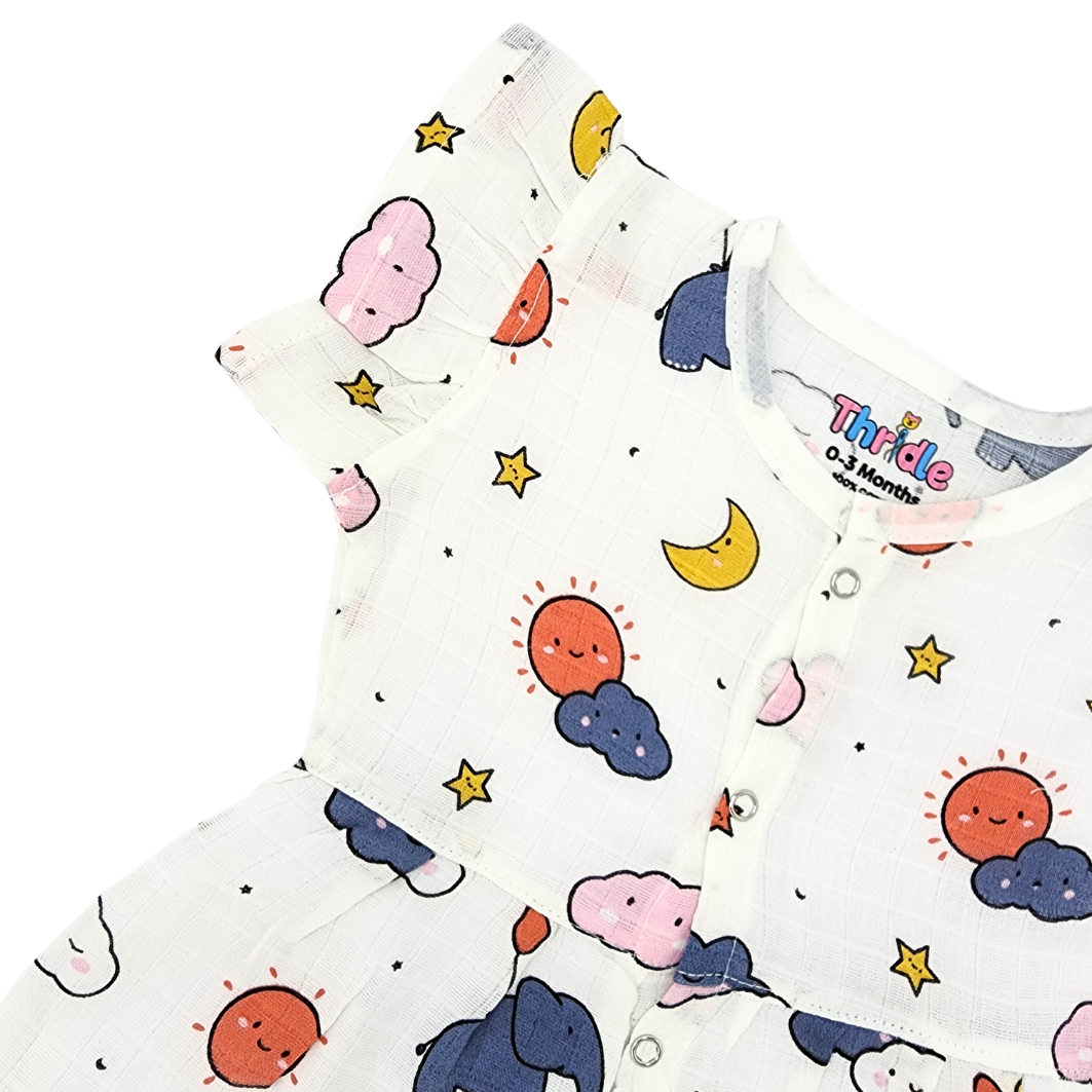 Frill Frock - Premium Muslin Cotton