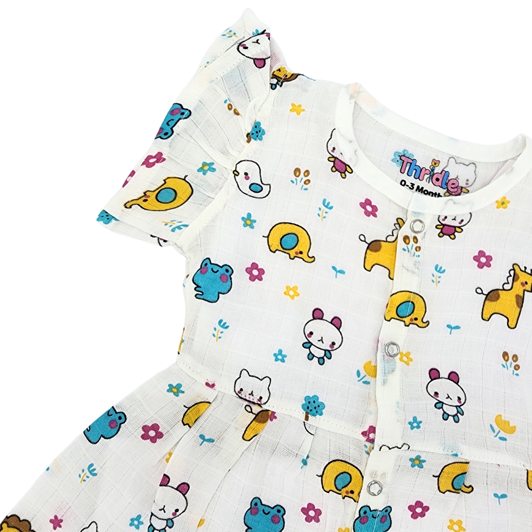 Frill Frock - Premium Muslin Cotton
