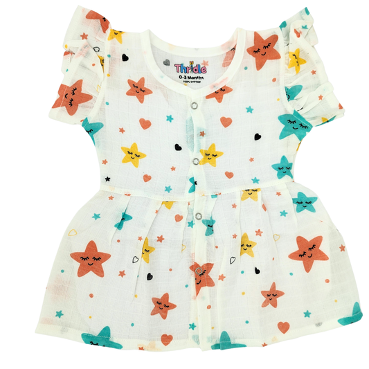 Frill Frock - Premium Muslin Cotton