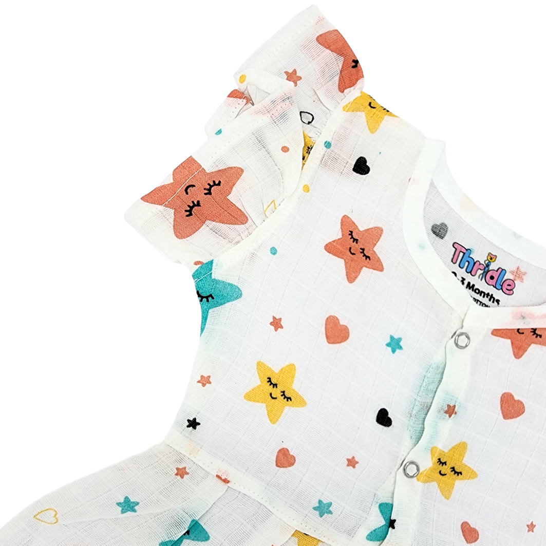Frill Frock - Premium Muslin Cotton