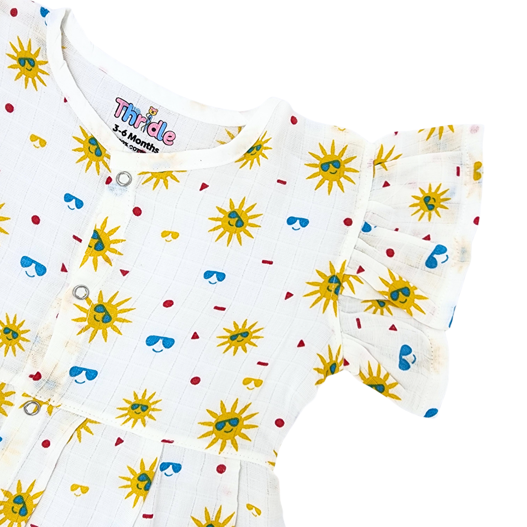 Frill Frock - Premium Muslin Cotton