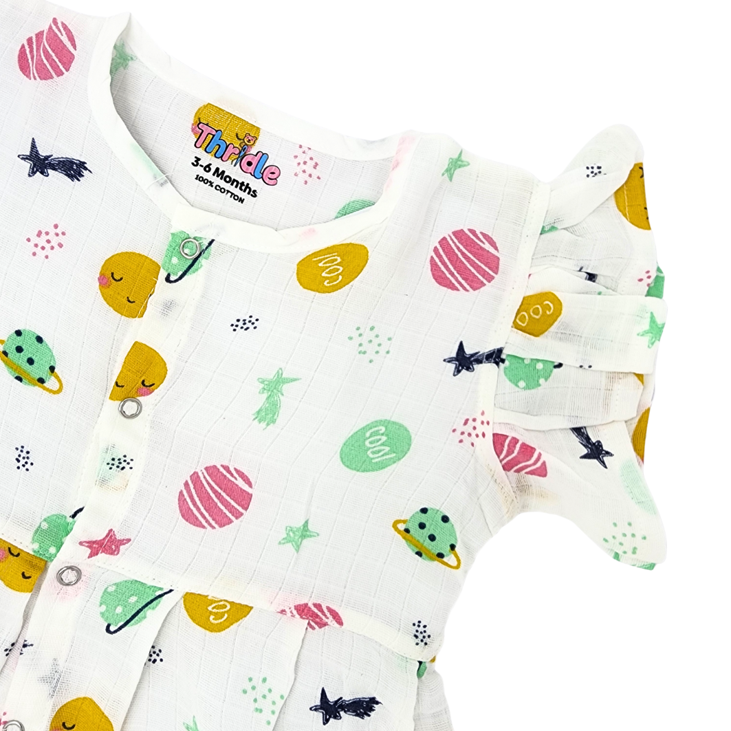 Frill Frock - Premium Muslin Cotton