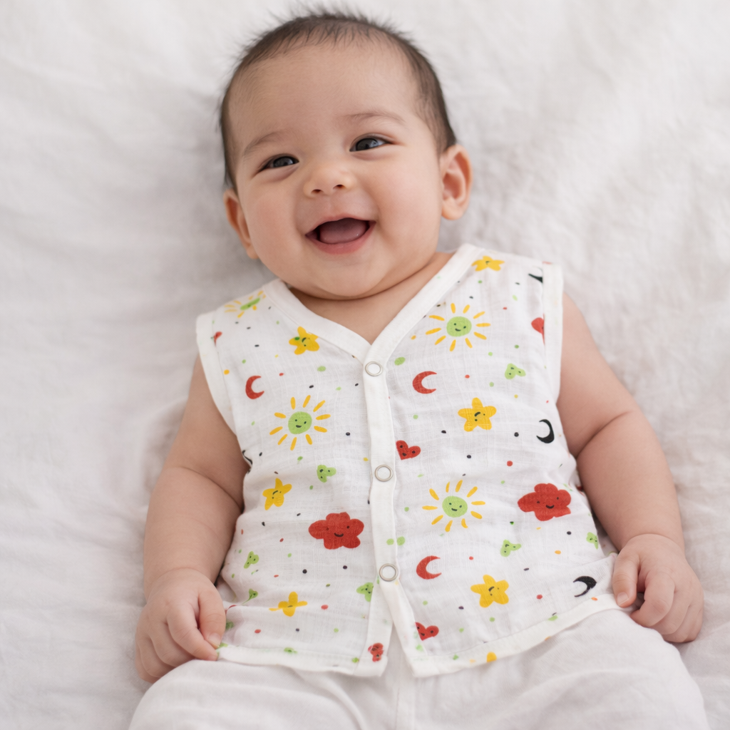 Jhabla for Newborn Babies Premium Muslin Cotton