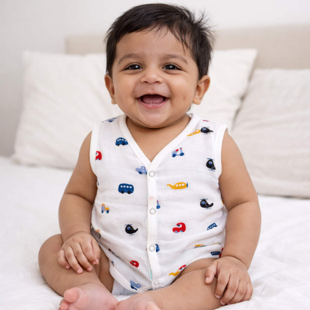 Jhabla for Newborn Babies Premium Muslin Cotton
