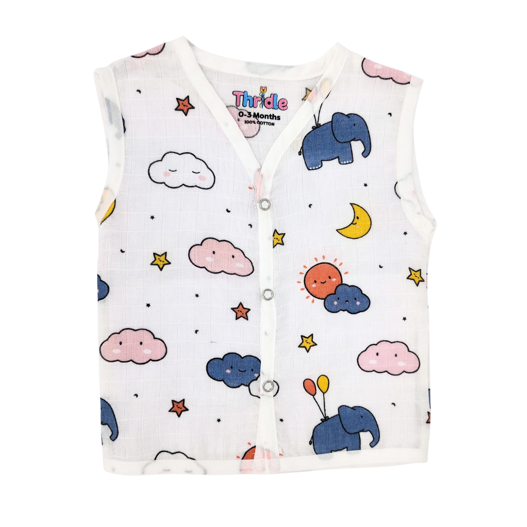 Jhabla for Newborn Babies Premium Muslin Cotton