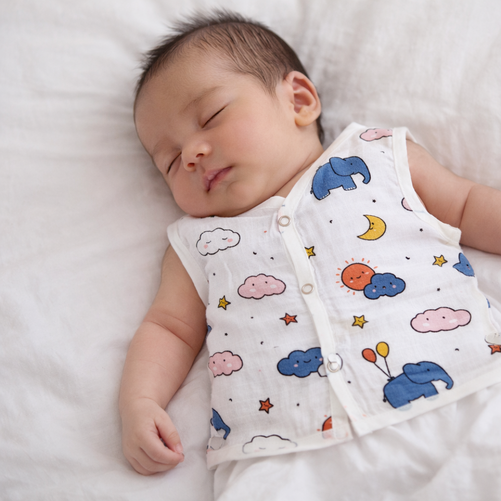 Jhabla for Newborn Babies Premium Muslin Cotton