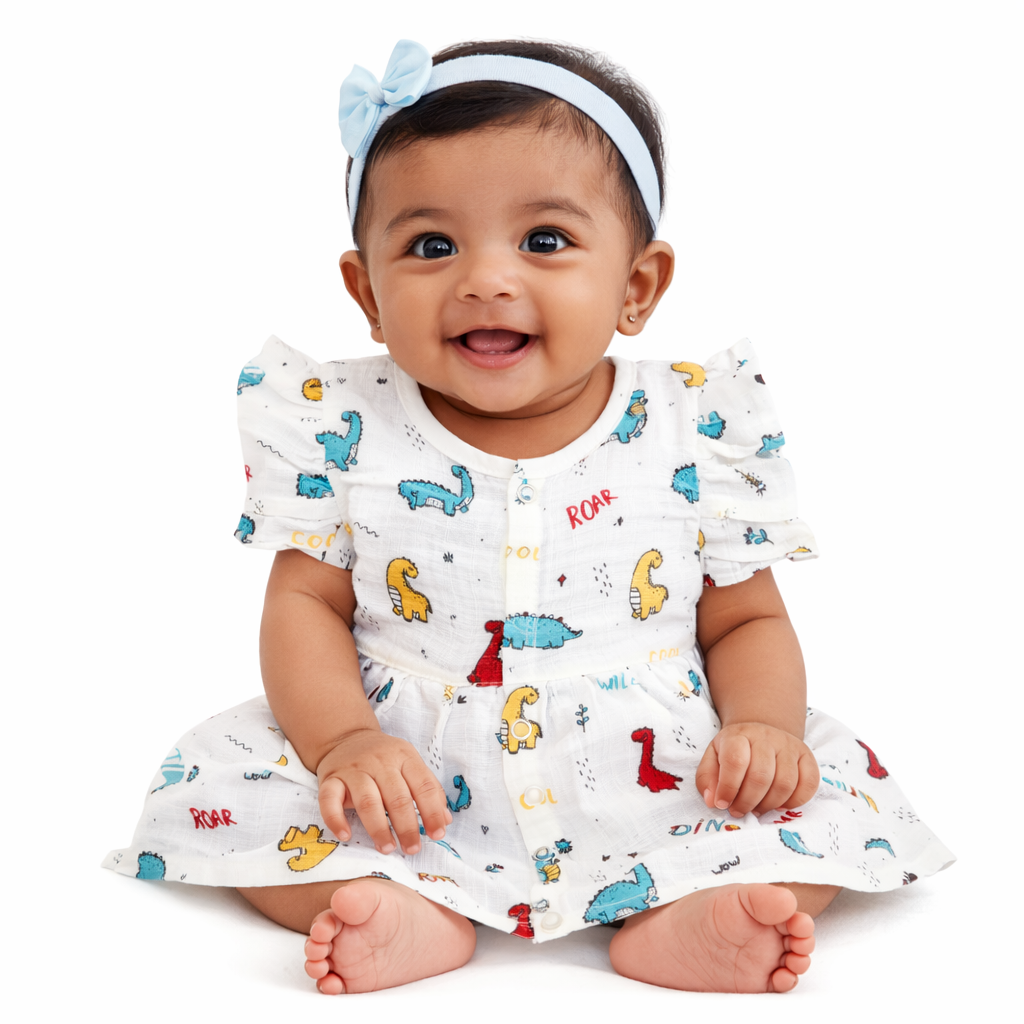 Frill Frock - Premium Muslin Cotton