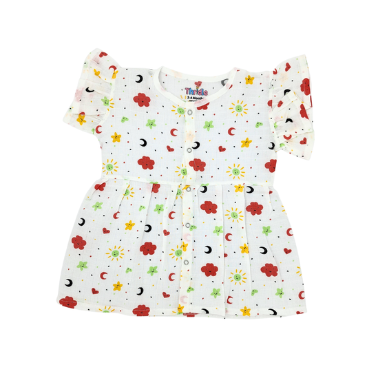 Frill Frock - Premium Muslin Cotton