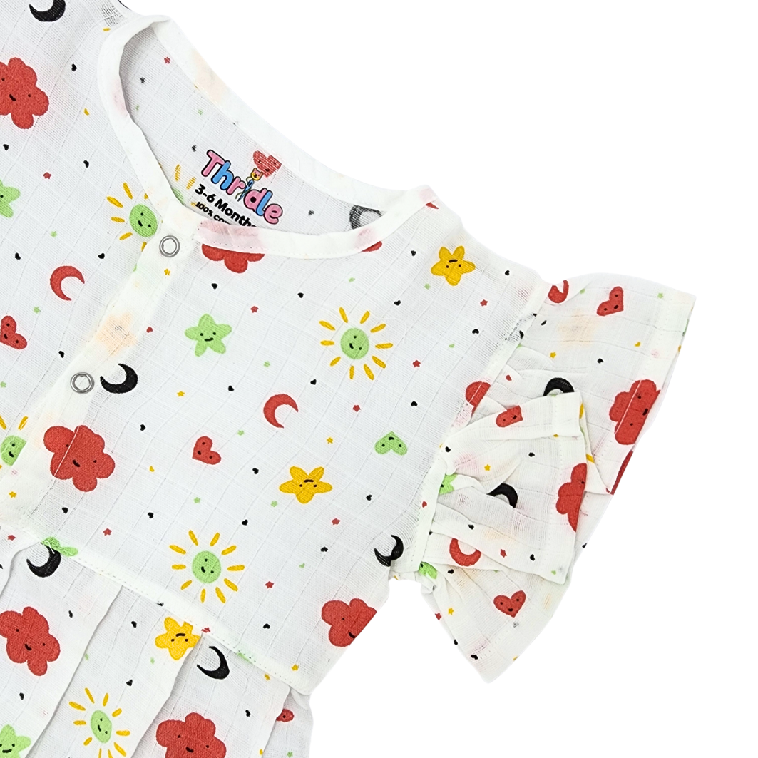 Frill Frock - Premium Muslin Cotton