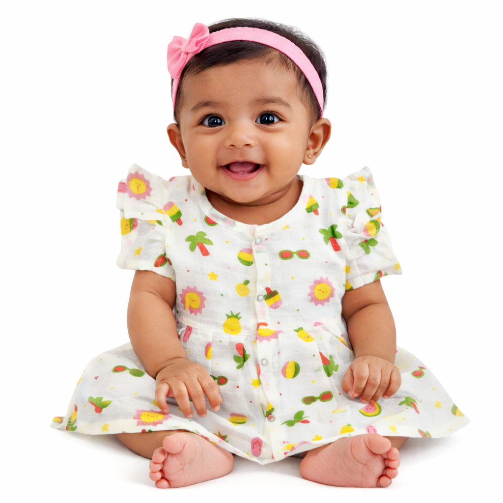 Frill Frock - Premium Muslin Cotton