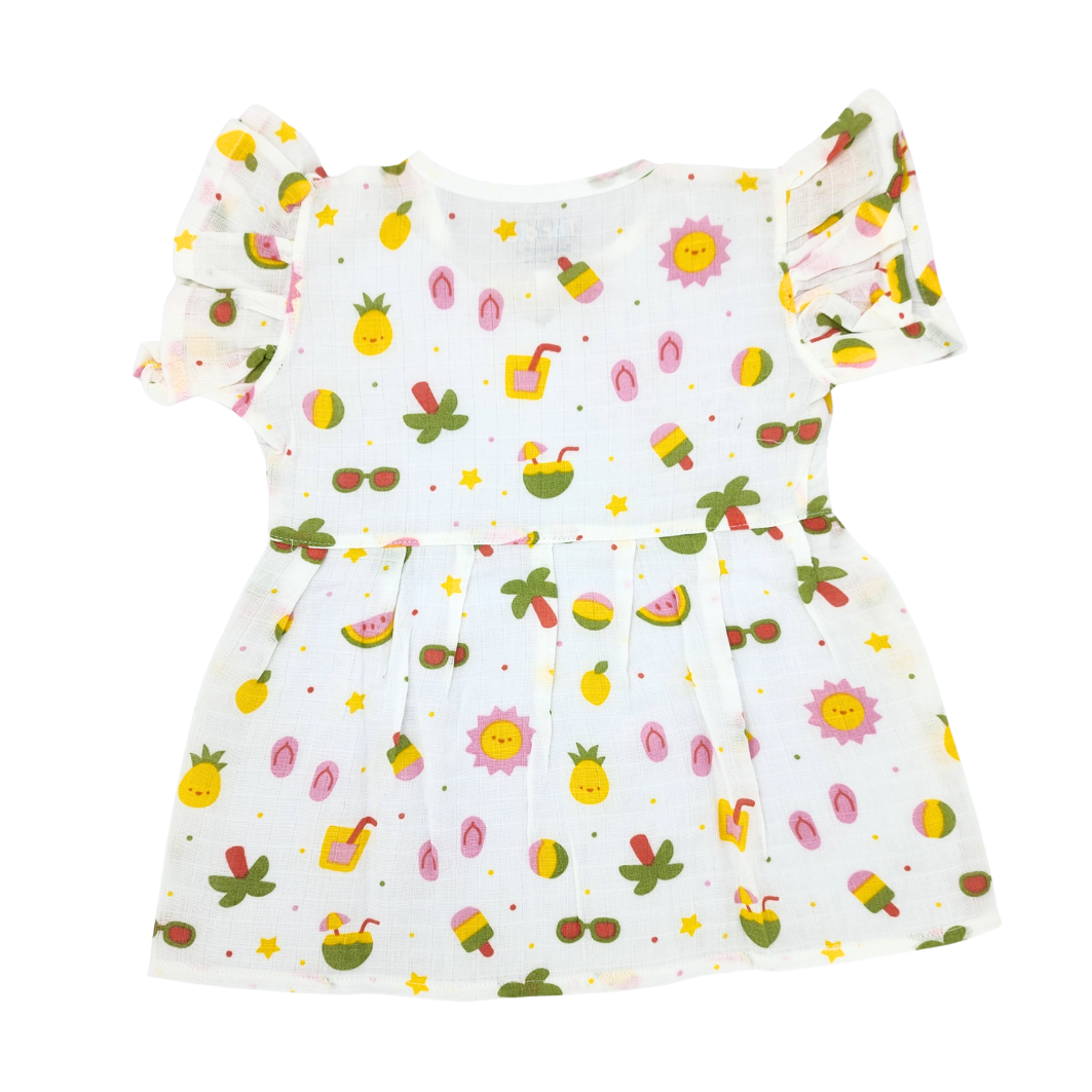 Frill Frock - Premium Muslin Cotton