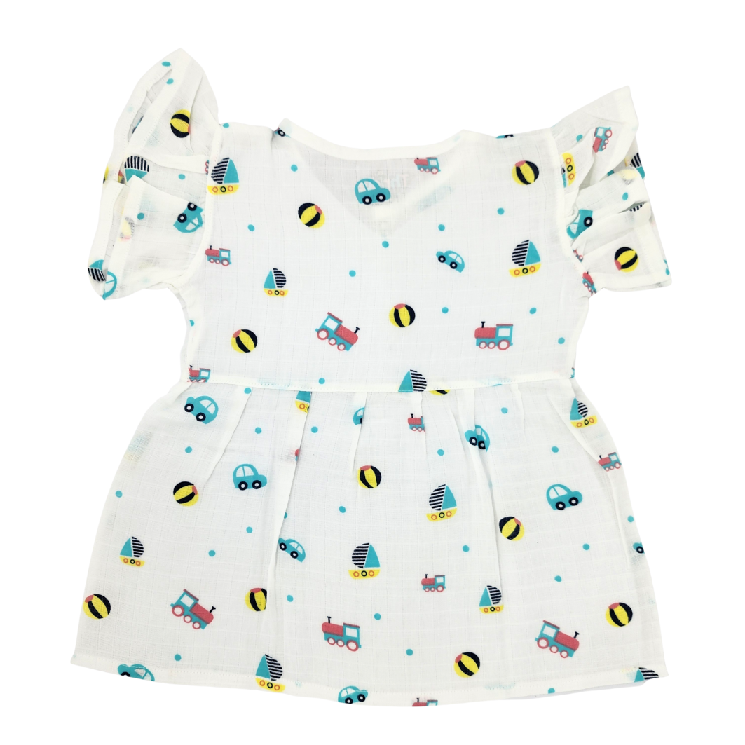 Frill Frock - Premium Muslin Cotton
