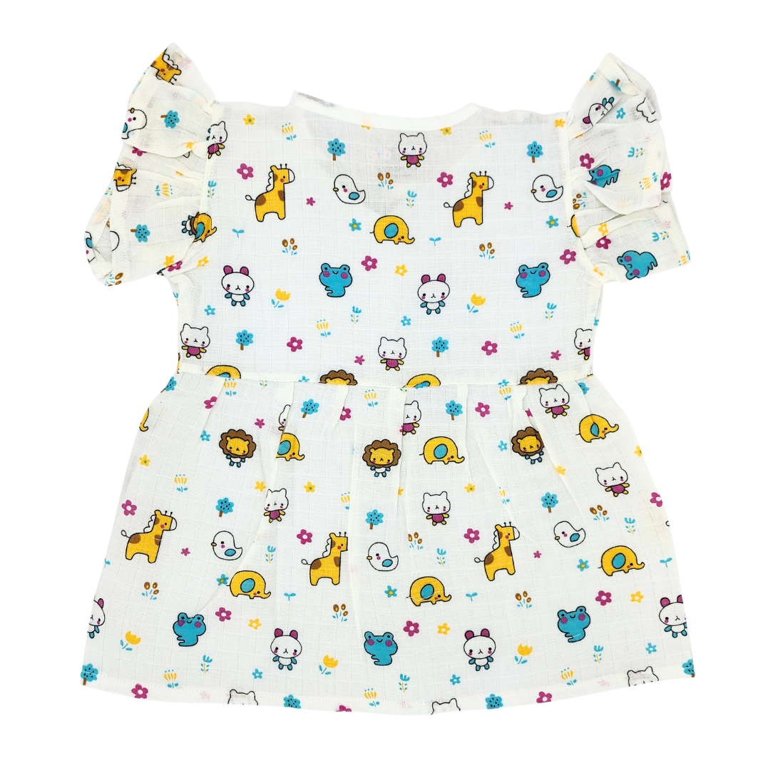 Frill Frock - Premium Muslin Cotton