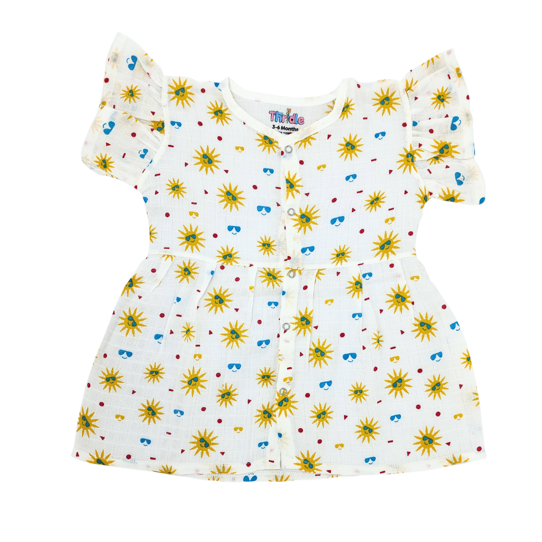 Frill Frock - Premium Muslin Cotton