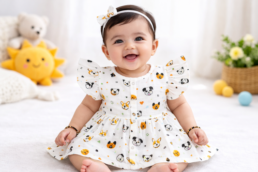 Frill Frock - Premium Muslin Cotton