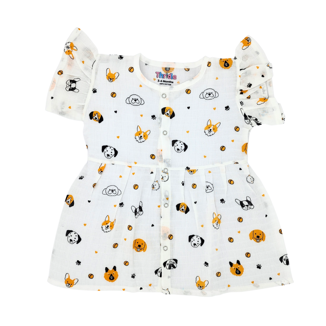 Frill Frock - Premium Muslin Cotton