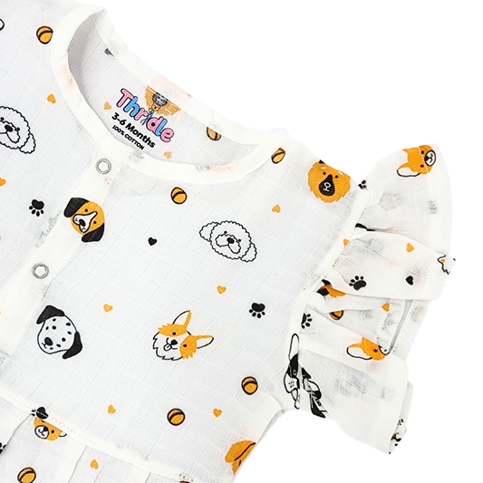 Frill Frock - Premium Muslin Cotton